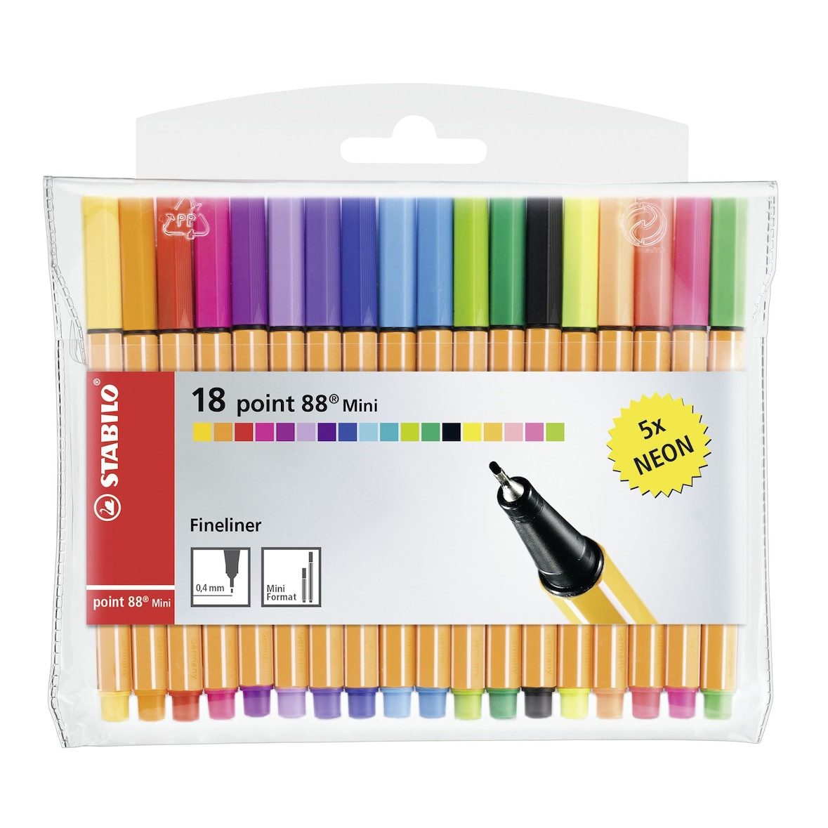 Stabilo® 688/18-2 Fineliner point 88® Mini Etui, mit 18 Stiften