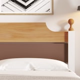 thumbnail of Doppelbett 140x200 cm aus Kiefernholz mit stabilen Mittelfüßen und elegantem Kopfteil – zeitloses Design in Weiß