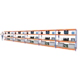 thumbnail of PROREGAL Mega Deal 5x Profi Schwerlastregal Rhino | HxBxT 180x200x60cm | 4 Spanplatten-Ebenen 16mm | Fachlast 500kg | Blau-Orange