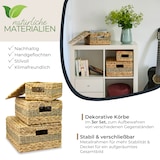 thumbnail of HMF Aufbewahrungskorb mit Deckel, 3er-Set, Korb geflochten aus Wasserhyazinthe und Seegras, Klein, Mittel, Groß
