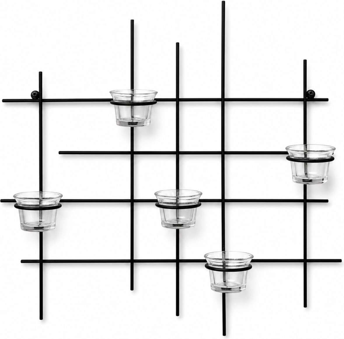 DanDiBo Kerzenhalter Wand Metall Schwarz Wandteelichthalter 50 cm 5XXL Wandkerzenhalter Kerzenhalter Teelichthalter Wandleuchter