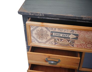 Mendler Commode Ermelo, ladekast met bord, shabby-look vintage