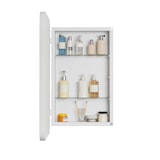 thumbnail of Spiegelschrank Bad Metall Glas Weiß 76x51x12 cm mit verstellbaren Einlegeböden, Wandmontage oder Unterputz, modernes Design und Stauraum