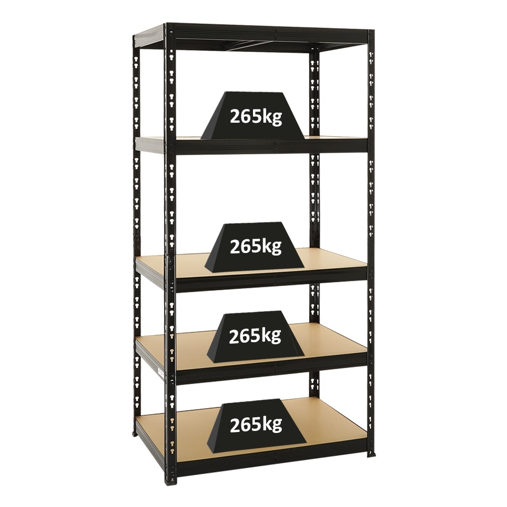 Schwerlastregal Tiger | HxBxT 180x90x60 cm |  Fachlast 265kg | Schwarz