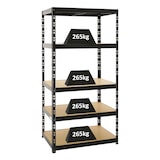 thumbnail of Schwerlastregal Tiger | HxBxT 180x90x60 cm |  Fachlast 265kg | Schwarz