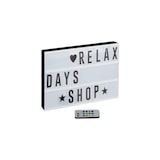 thumbnail of Relaxdays Lightbox mit Farbwechsel, Leuchtkasten, 85 Buchstaben & Symbole, 3 Zeilen, Lichtbox batteriebetrieben, weiß