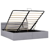 thumbnail of vidaXL Bett mit Bettkasten Hydraulisch LED Hellgrau Stoff 180x200 cm