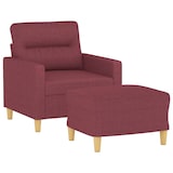 thumbnail of vidaXL Sessel mit Hocker Weinrot 60 cm Stoff