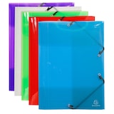 thumbnail of Exacompta 10x Elastomap met 3 kleppen, transparante PP Crystal 7/10e, 32x44cm voor formaat A3, geassorteerde kleuren