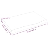 thumbnail of vidaXL Wandregal Hellbraun 60x40x(2-4) cm Massivholz Eiche Behandelt