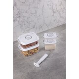 thumbnail of MASTERPRO Set 4 contenitori sottovuoto 500ml + estrattore sottovuoto manuale, conservazione alimenti, congelatore e microonde, BPA Free, made in EU