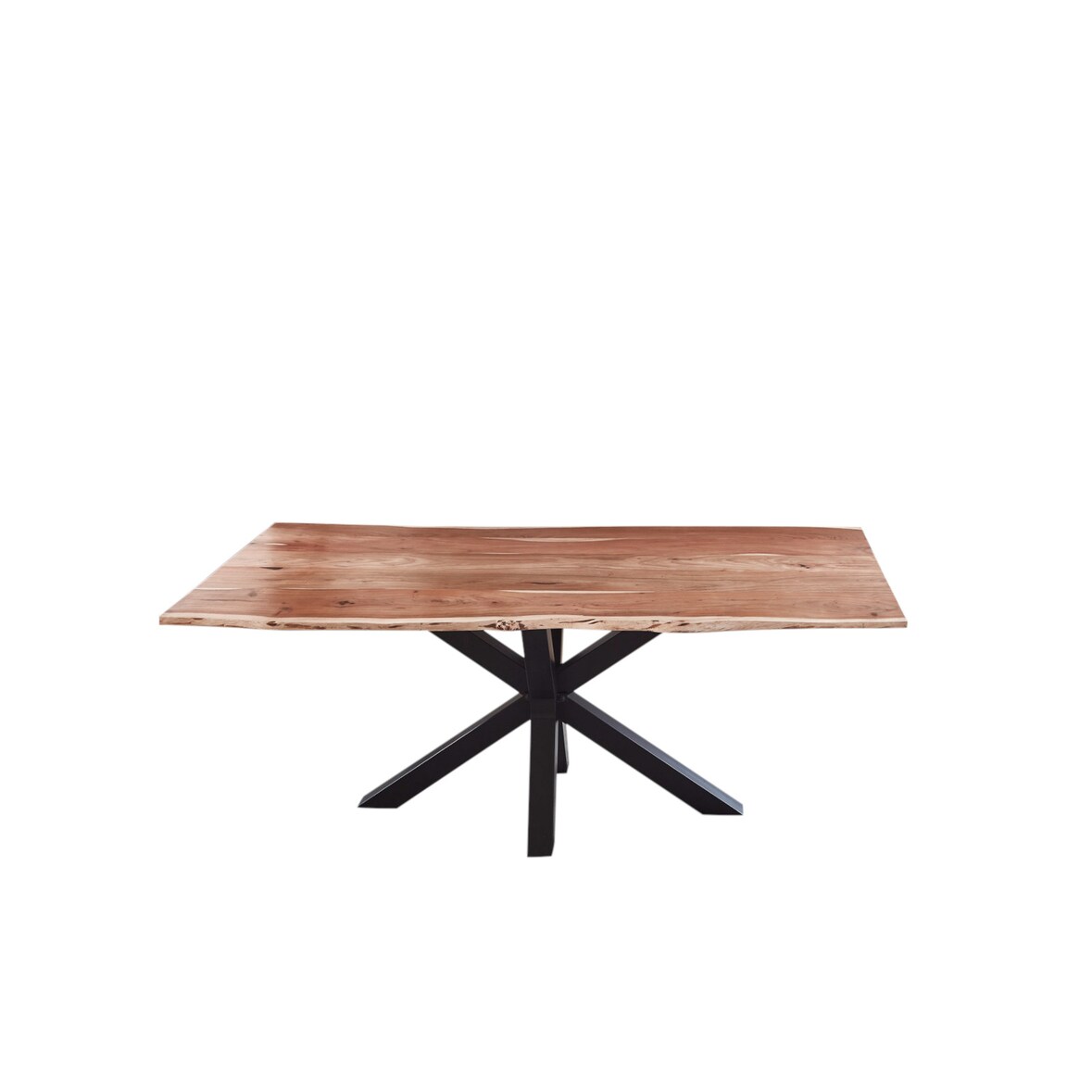 SAM® Esstisch Baumkante massiv Akazie natur 180 cm Spider-Gestell schwarz QUINCY