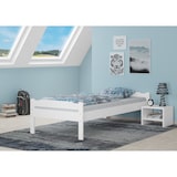 thumbnail of Einzelbett massiv Kiefer weiß 90x200 Futonbett Holzbett Zubehör wählbar V-60.31-09W Rollrost und Matratze inkl.