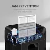 thumbnail of Fellowes Distruggidocumenti a miniframmento AutoMax™ 80M, 80 fogli automatico e 8 manuale, uso personale, cestino 17L, sicurezza P-4, nero, 4621501