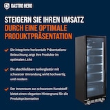 thumbnail of GastroHero Getränkekühlschrank GK-360BB, 360 Liter Kühlraumvolumen, 4 verstellbare Einlegeböden, Innenbeleuchtung, Abschließbar, Schwarz