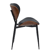 thumbnail of Lot de 2 chaises visiteurs Enid recouvertes de similicuir ou de tissu Noyer / Noir/Similicuir