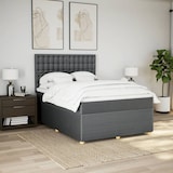 thumbnail of vidaXL Boxspringbett mit Matratze Dunkelgrau 160x200 cm Stoff