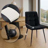 thumbnail of Set van 4 eetkamerstoelen Antibes Velvet zwart