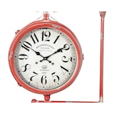thumbnail of Orologio bifacciale da parete tipo stazione in ferro finitura rosso anticato | miglior qualità orologio design
