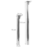 thumbnail of Set van 4 tafelpoten HWC-H35 voor bureau Tafelpoot opklapbaar draaimechanisme in hoogte verstelbaar 70-110cm ~ Inox look