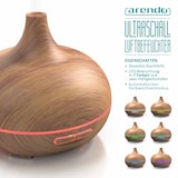 thumbnail of Arendo Aroma Diffuser, Luftbefeuchter, Vernebler in Holz Optik, Diffusor mit 7 Farben LED, Timer Funktion, 300ml, Hellbraun