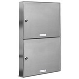 thumbnail of AL Briefkastensysteme 2 Fächer Premium Edelstahl Durchwurf Briefkasten Anlage für Post A4, modern, robust, wetterfest, Artikelnummer: 331V2DZ1