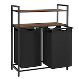 thumbnail of Helloshop26 - Cesto de roupa suja com 2 compartimentos e 2 prateleiras para sacos removíveis capacidade de 46 litros por saco para 12_0006752