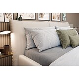 thumbnail of KAWOLA Bett HENRY Polsterbett Leder hellgrau 160x200cm