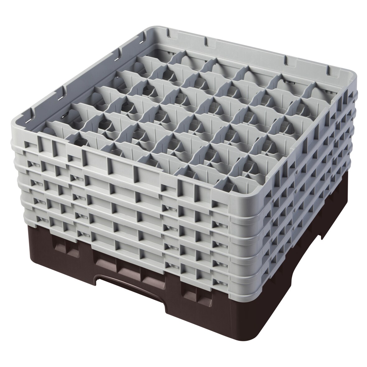 CAMBRO - 36S958-167 - Cesta de lavado 36 comp. 5 alturas - 7,2 cm Ø máx. - alt. máx. 25,8 cm - 50 x 50 x 30,8 cm - Castaño