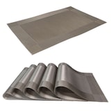 thumbnail of Intirilife 6x Platzset aus PVC in Grau - 45 x 30 cm - Tischset Tischmatte Untersetzer abwischbar hitzebeständig für Küche Esstisch