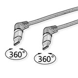 thumbnail of ROLINE USB 2.0 Kabel, Typ-C - Typ-C, ST/ST, 360° Rotation, schwarz / rot, 1 m