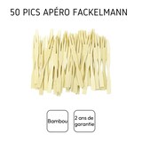 thumbnail of Lot de 50 pics à apéritif forme fourchette 8,5 cm Fackelmann Wood Edition