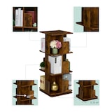 thumbnail of Relaxdays Bücherregal, 360 Grad drehbar, 3 Ebenen, Industrial Design, HxBxT: 95x39x39 cm, Wohnzimmer Drehregal, braun