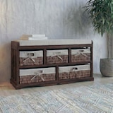 thumbnail of Panca cassettiera shabby vintage 5 ceste legno di paulonia 36x77x45cm marrone