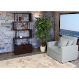 thumbnail of Bücherregal HWC-A27, Regal Standregal Raumteiler Wohnregal, Staufach mit Tür 183x80cm 3D-Struktur ~ dunkelbraun