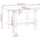 thumbnail of vidaXL Couchtisch Grau 80x45x45 cm Massivholz Kiefer