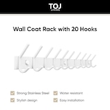 thumbnail of TOJ Living Wandkapstok – 20 haken – 78 cm – RVS – Wit – Muurkapstok