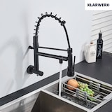 thumbnail of Björn | Gastronomie Einloch Wandmontage Kaltwasser Armatur Schwarz|Profi Küchenarmatur Edelstahl Zwei Brausen|Doppelspülbecken Wasserhahn Restaurant