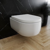 thumbnail of Sedile WC Copriwater Tavoletta UNIVERSALE Rapido Montaggio Con Soft Close Chiusura Ammortizzata In Plastica Antibatterica 458x361 Mm Bianco (Forma D)