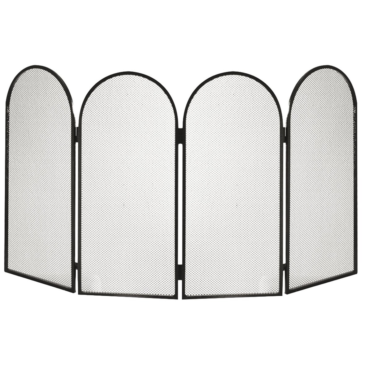 Parascintille pieghevole a 4 ante in ferro battuto per camini e caminetti