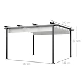 thumbnail of Outsunny Gazebo Pergola 4x4 m per Esterni con Tetto Retrattile Bianco