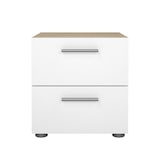 thumbnail of WellHome - Table de chevet avec 2 tiroirs en coloris Chêne et Blanc 40 x 41 x 43 cm - Segre Oak