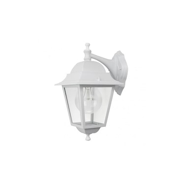 Aplique blanco SPICA en aluminio y cristal, IP 44, Fabrilamp