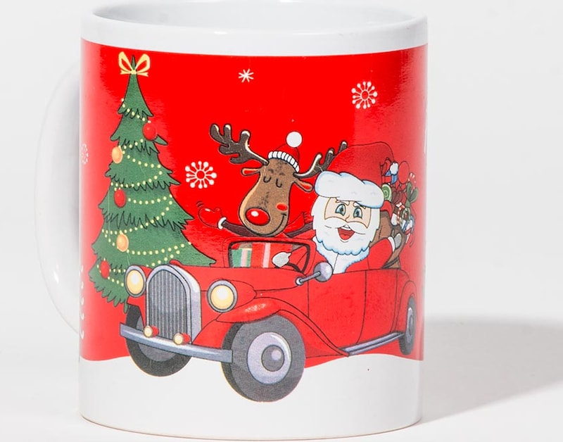HAPPY CHRISTMAS mok met kerstman en rendier | Makro