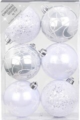 thumbnail of 6 Weihnachtskugeln 8cm Kunststoff Christbaumkugeln Weihnachtsbaumkugeln weiß
