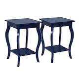 thumbnail of COSTWAY Nachttisch mit Ablage, 2-stöckiger Beistelltisch aus Holz mit geschwungenen Beinen, Nachttisch