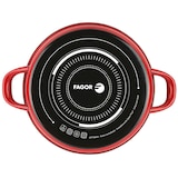 thumbnail of Fagor Optimax Induktionskasserolle 24 cm, Glasdeckel, emaillierter Stahl, hohe Dicke, Antihaftbeschichtung Ecological XYLAN PLUS ohne PFOA, Rot