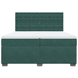 thumbnail of vidaXL Boxspringbett mit Matratze Dunkelgrün 200x200 cm Samt