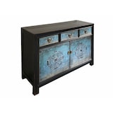thumbnail of OPIUM OUTLET Möbel Kommode Schrank Sideboard Hochzeitsschrank 33082-8 schwarz-türkis asiatisch chinesisch orientalisch Holz