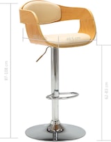 thumbnail of Décoshop26 - Barhocker x1 Retro-Hochstuhl aus gebogenem Holz cremefarbenem PVC und Stahl DEC029461